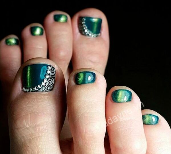 99+ Móng chân đẹp màu xanh rêu, nail xanh rêu đẹp nhất 2022